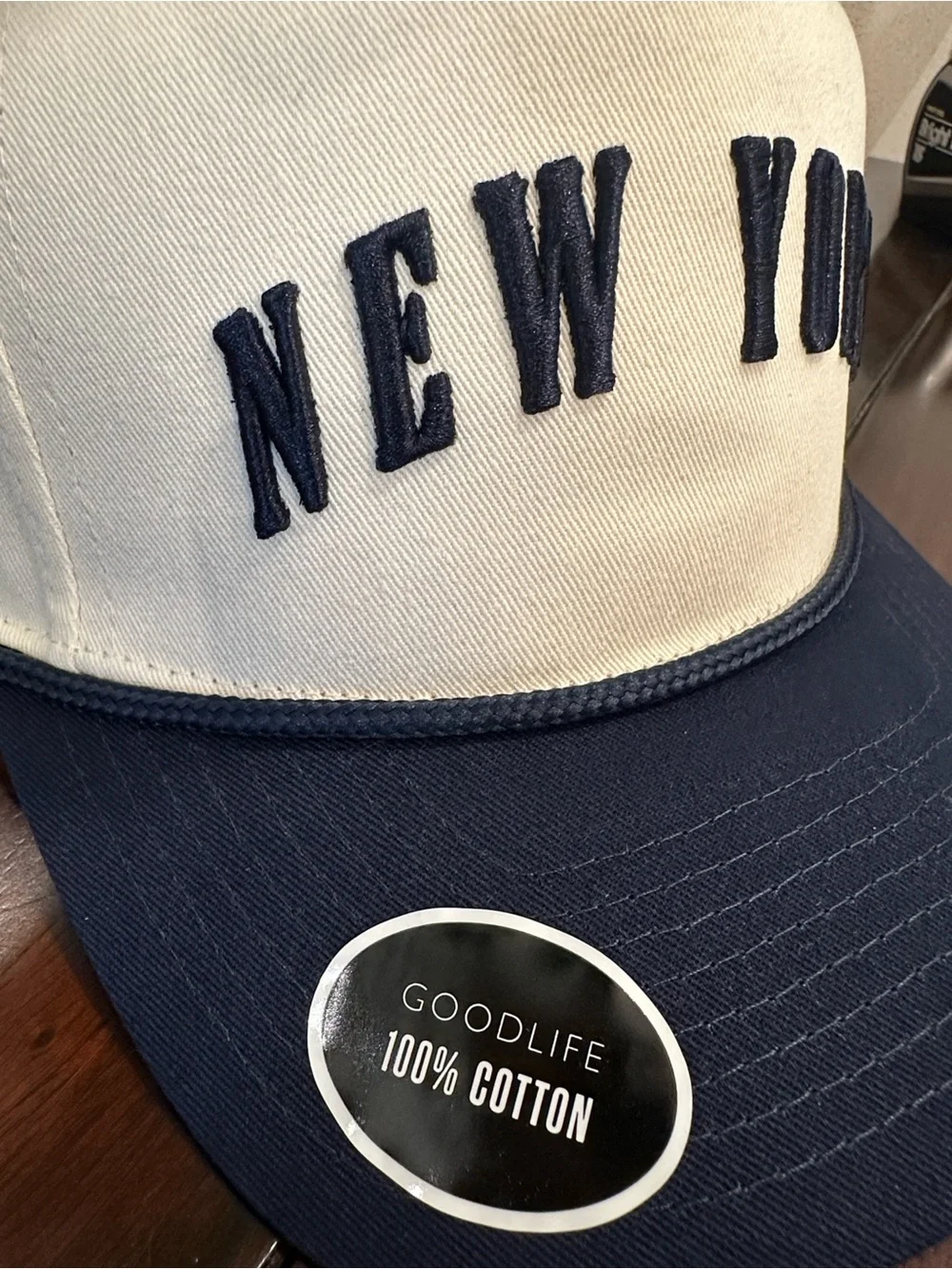 Goodlife NEW YORK Two-Tone Cap - Navy & Cream